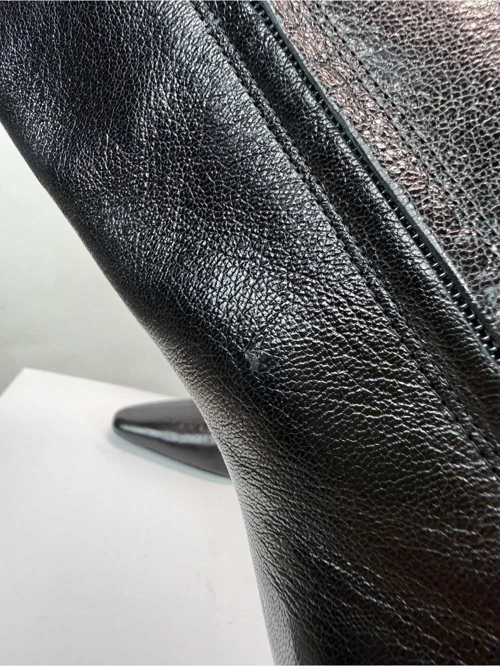 New Tory Burch Banana Leather Knee High Boot Black Leather Sz 5